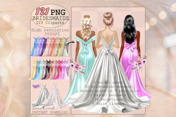 Download Wedding Clipart PNG Bride and Bridesmaid - Bride Collection