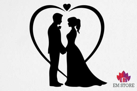 Download Wedding Heart SVG - Bride and Groom - Bride Collection