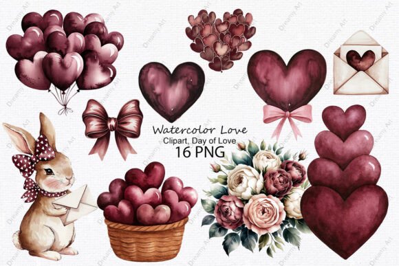 Download Watercolor Love Clipart, Day of Love - Day of love Collection