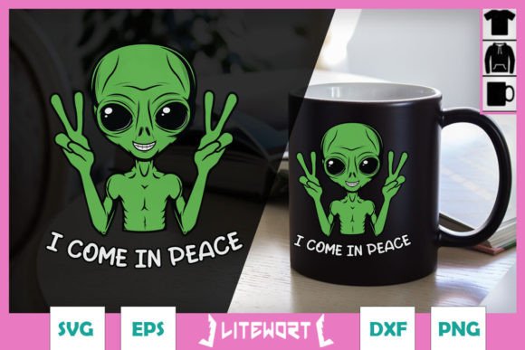 Download Alien UFO Space Peace SVG - Ufo Collection