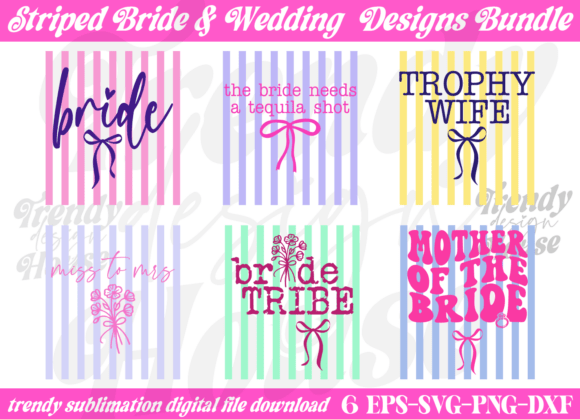 Download Trendy Striped Wedding PNG Bundle Bride - Premium Resources