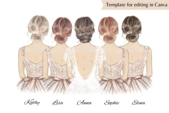 Download Bride &amp; Bridesmaid Canva Template - Bride Collection