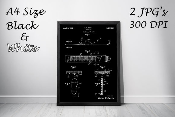 Download Snowboard Vintage Patent Art Drawing - Premium Bundle
